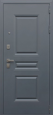 Стальная дверь «Барселона с зеркалом» Муар серый/Капучино