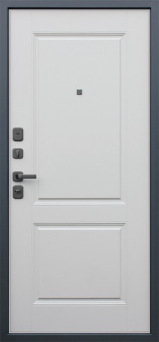 Стальная дверь «Барселона» Муар серый/Капучино