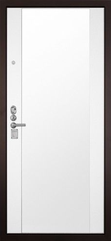 Входная дверь ГРАНИТ М3 с зеркалом - 022 Белый 22 мм