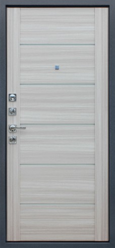 Стальная дверь «Техно XN 99» Букле Графит/Сандал белый